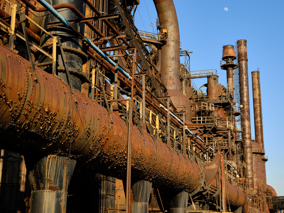 Rust and Peeling Paint at Sunset