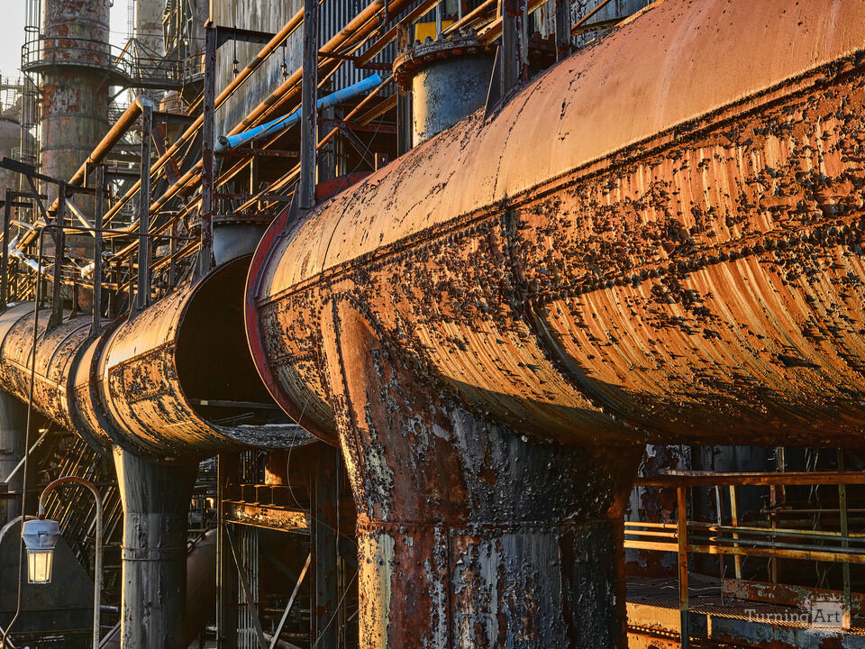 Colorful Rust and Peeling Paint at Sunset
