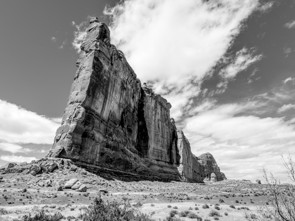 Arches Courthouse Towers Monolith Grayscale