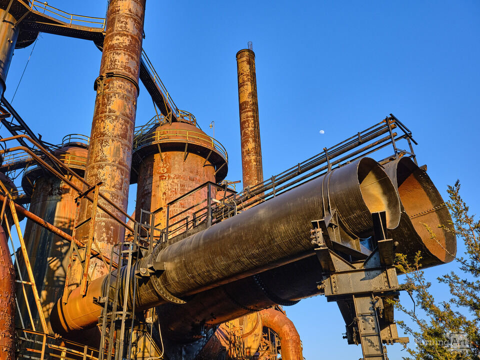 Moonrise, Rust and sunset, Bethlehem Steelworks