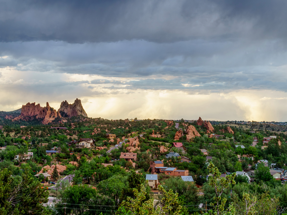 Storm Over Garden Of Gods Gateway Rocks
