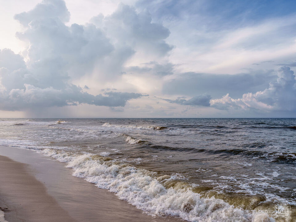 Rain Storm Over Orange Beach Coast