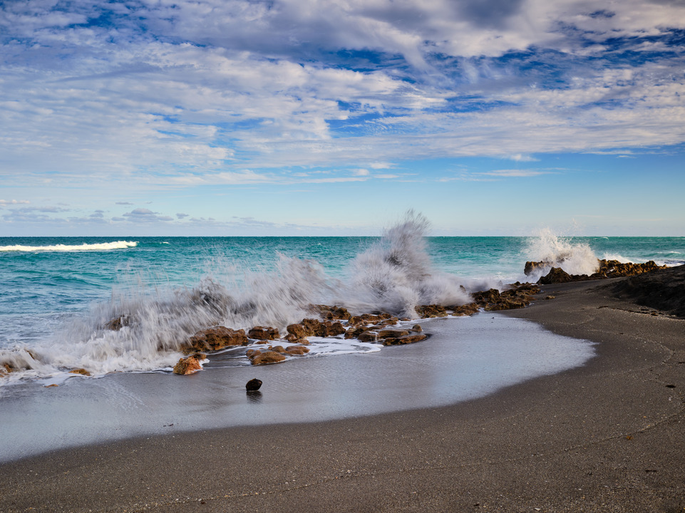 Jupiter Island Beach Coral Pounded by the tides