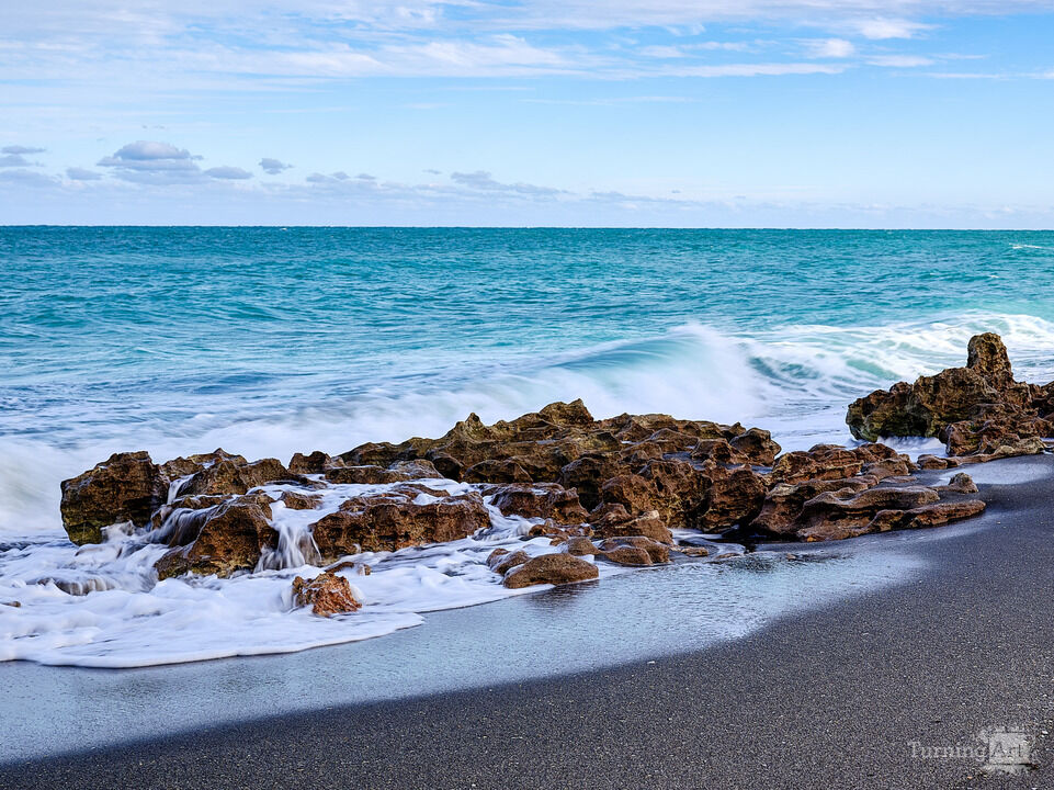 The coral laden Beach at Jupiter Island Florida