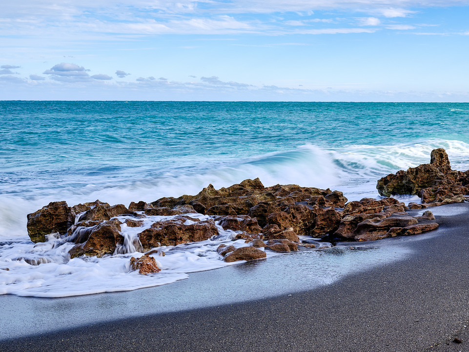The coral laden Beach at Jupiter Island Florida