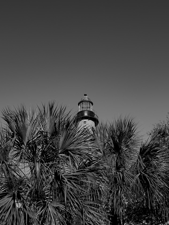 B&W of the Ponce Inlet Lighthouse Tower