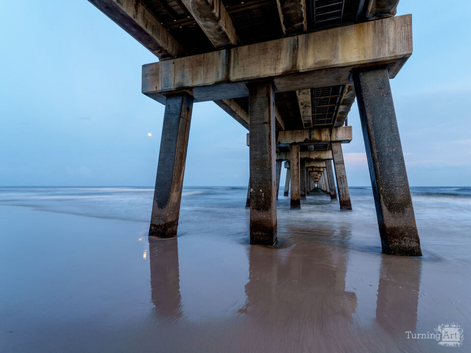 Blue Hour Moonlight Gulf Shores Pier