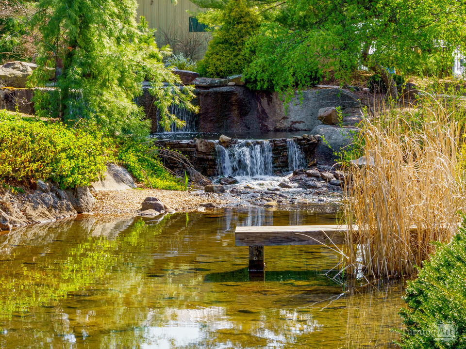 Flowing Falls At The Pond