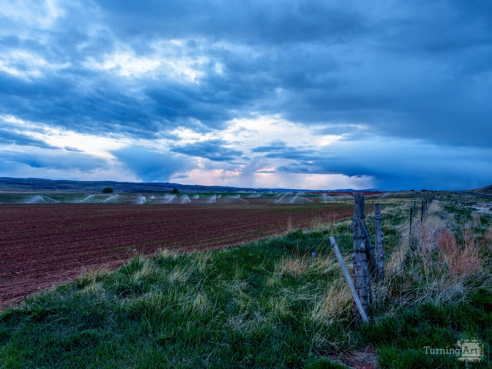 Farm Irrigation In The Utah Storm