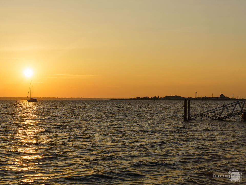 Golden Sunrise Sail Beyond The Dock