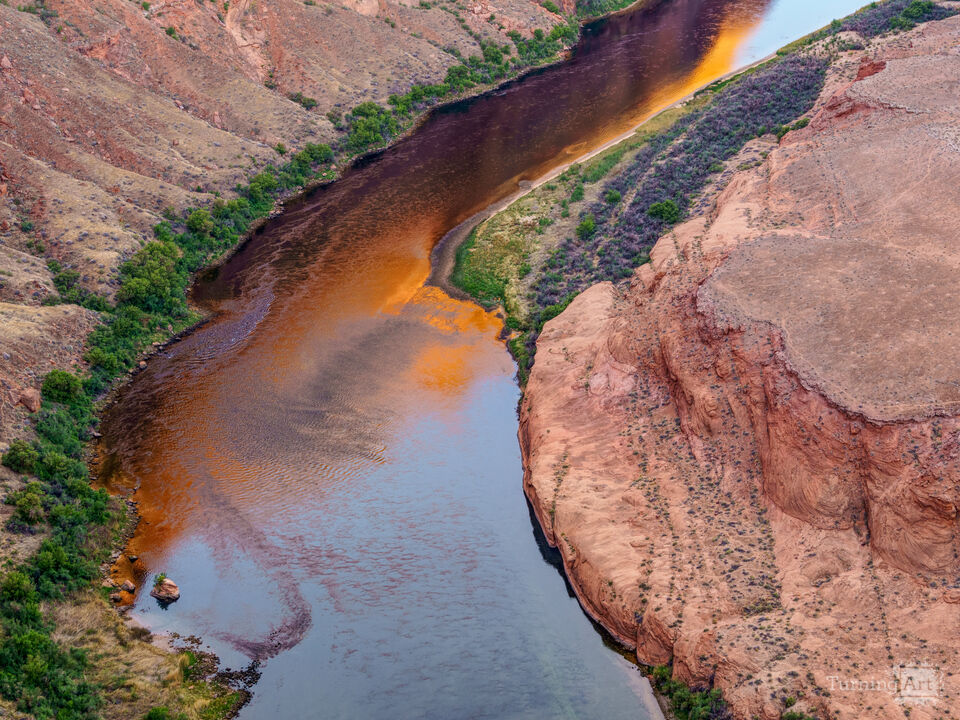 Colorado River Curving At Horseshoe Bend