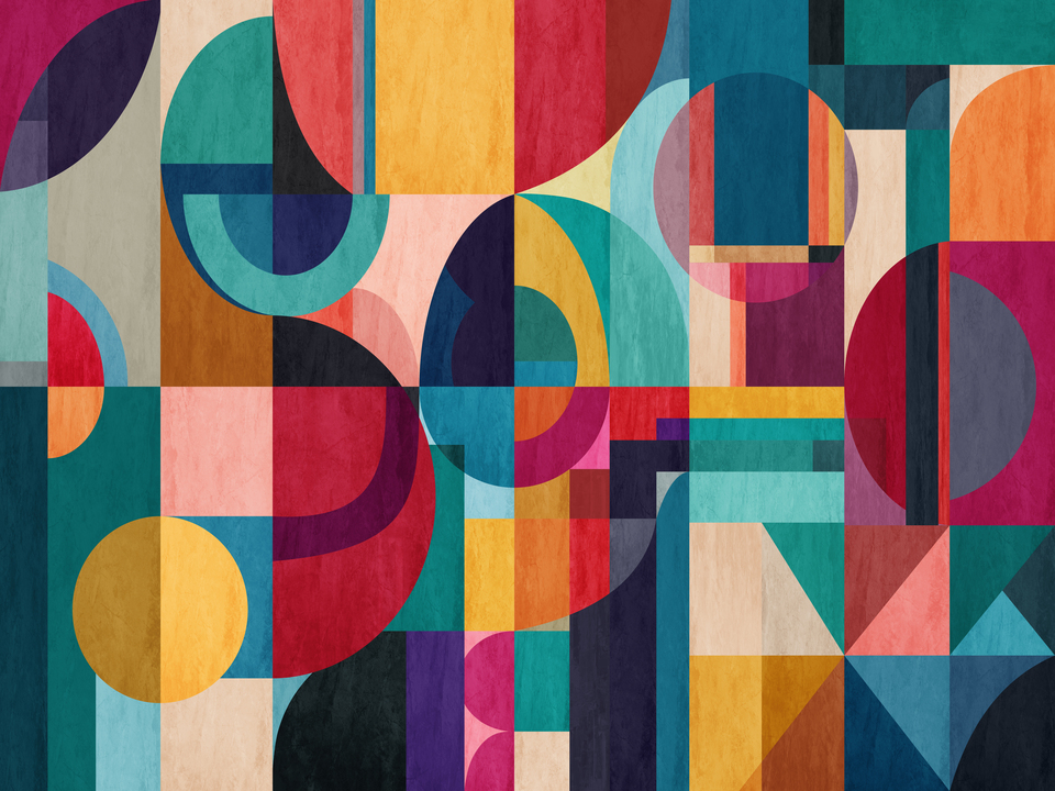 Colorful Modernist Geometric Mosaic