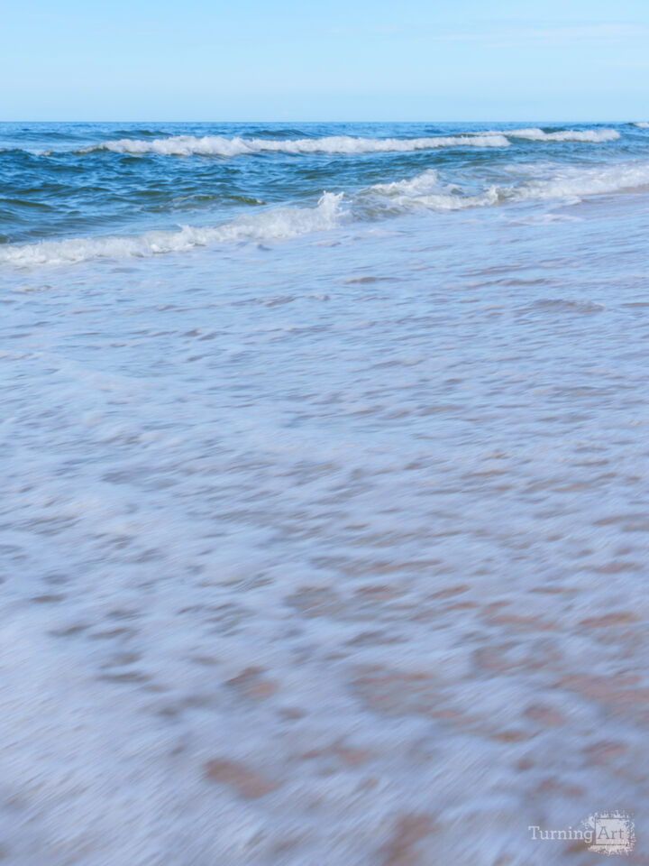 Blurred Movement Ocean Waves Vertical