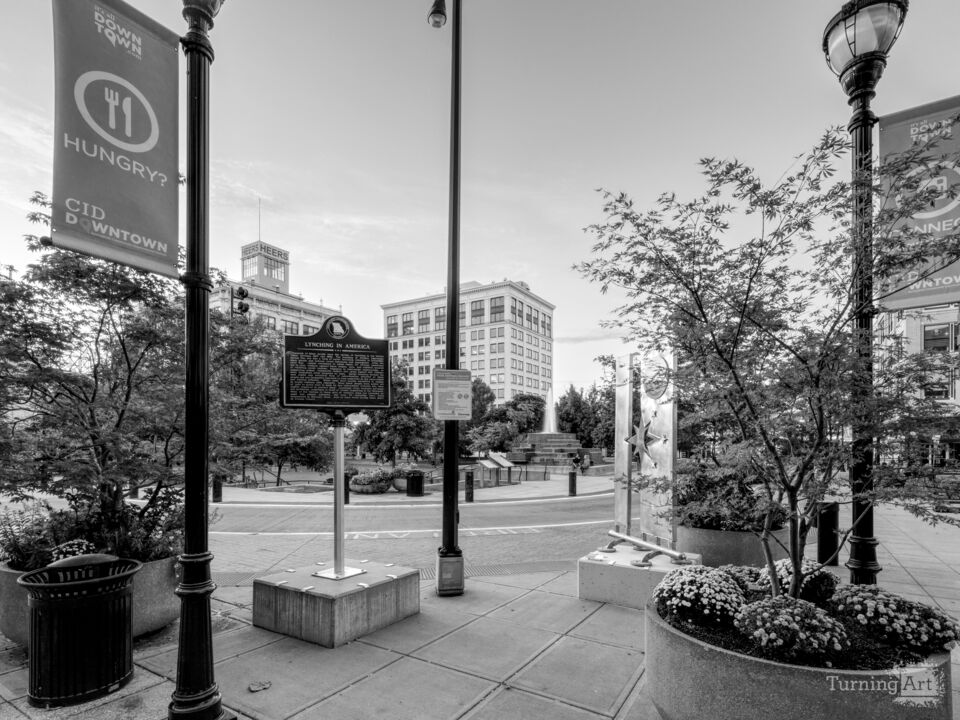 After Sundown Downtown Springfield Missouri Grayscale