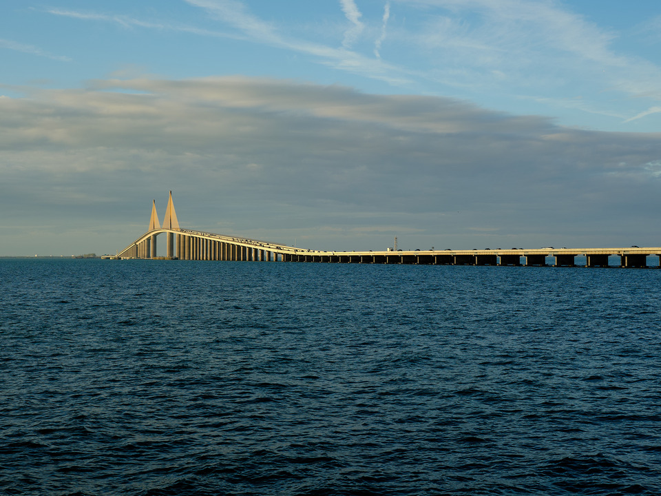 Panoramic view Sunshine Skyway Bridge