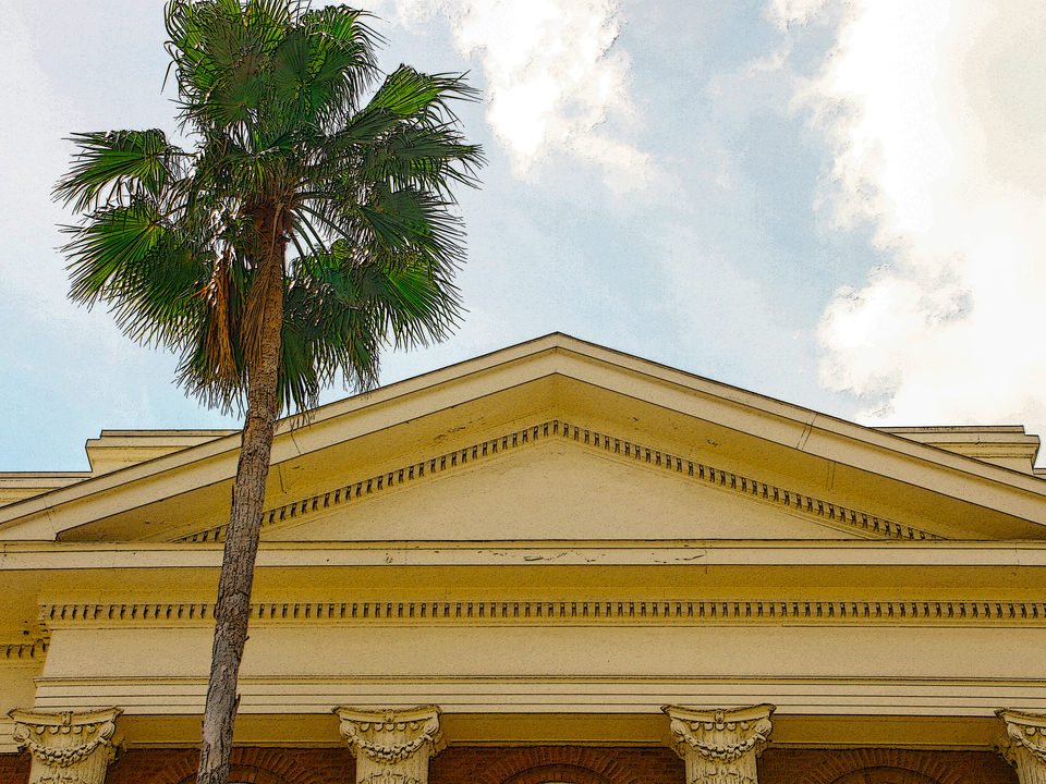 Ybor City Facade with Palm