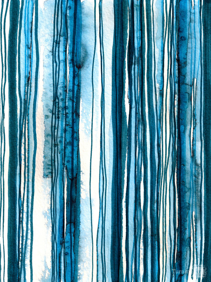 WABI SABI 2/3 BLUE - WATERCOLOR LINES