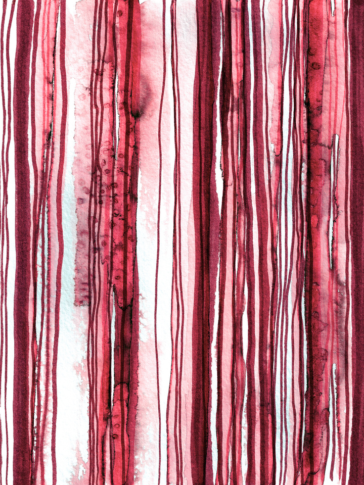 WABI SABI 2/3 HOT PINK ROSE - WATERCOLOR LINES