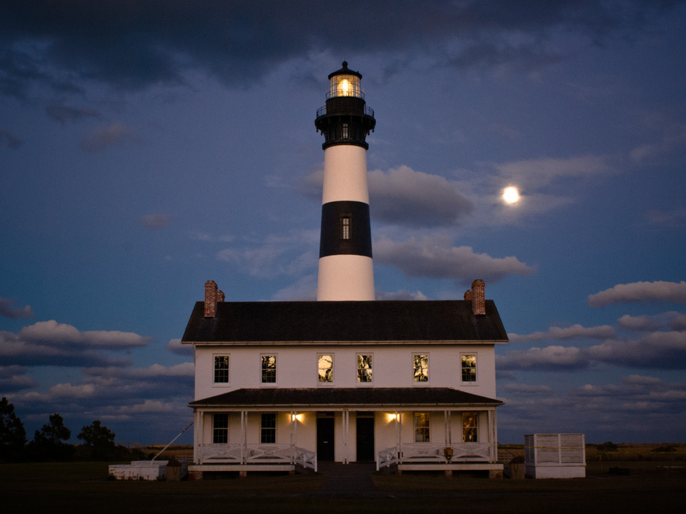 Moonrise Over Bodie Lighthouse