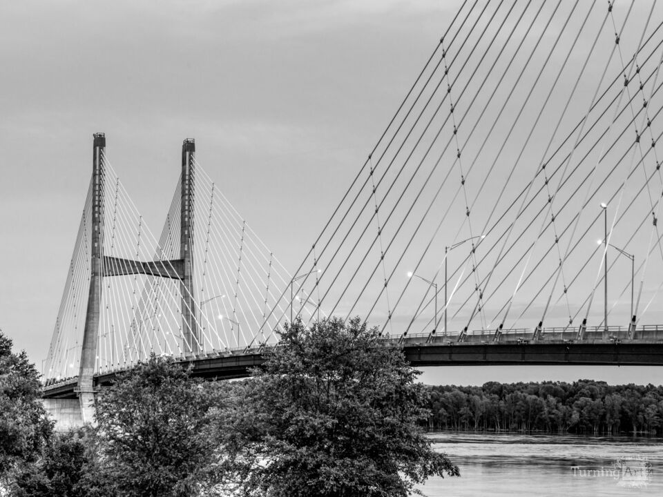 Soft Evening Light Over Emerson Bridge Grayscale