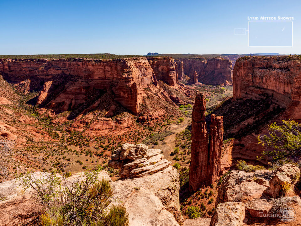 Spider Rock Guardian Of The Canyon Lyrid Meteor