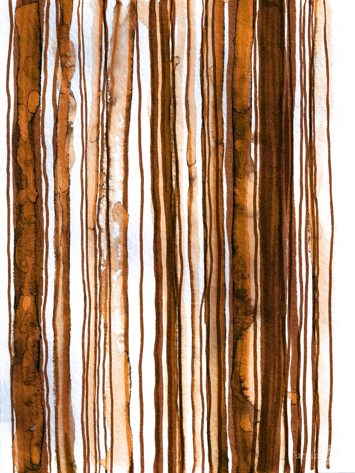 WABI SABI 3/3 ORANGE RUST BROWN - WATERCOLOR LINES