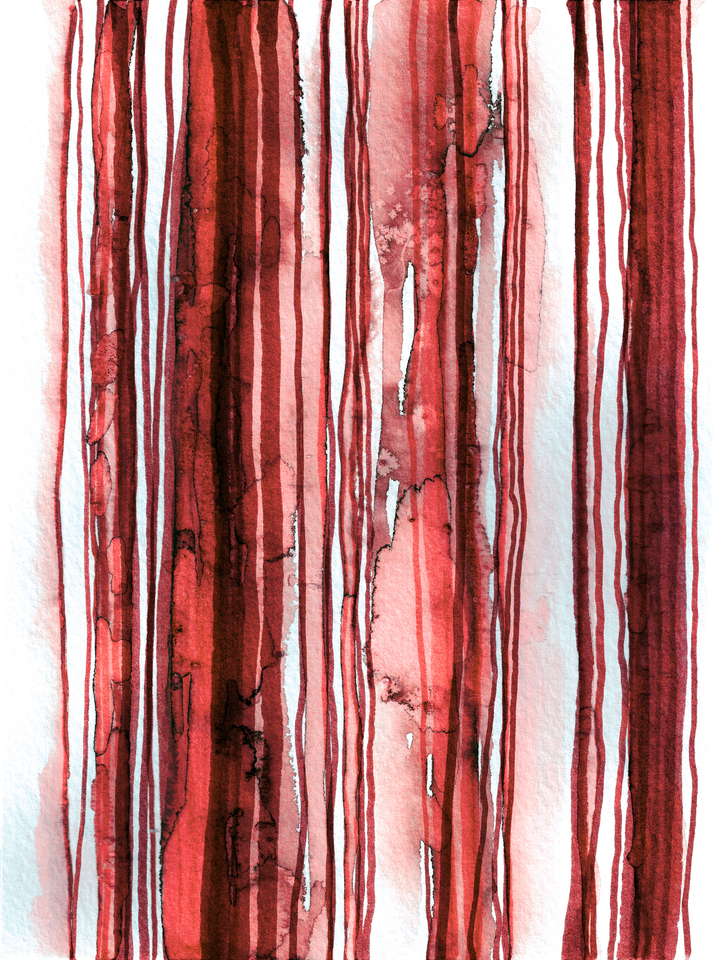 WABI SABI 1/3 CRIMSON RED - WATERCOLOR LINES