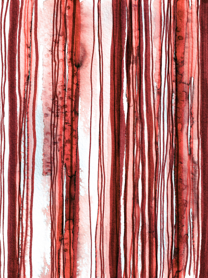 WABI SABI 2/3 CRIMSON RED - WATERCOLOR LINES