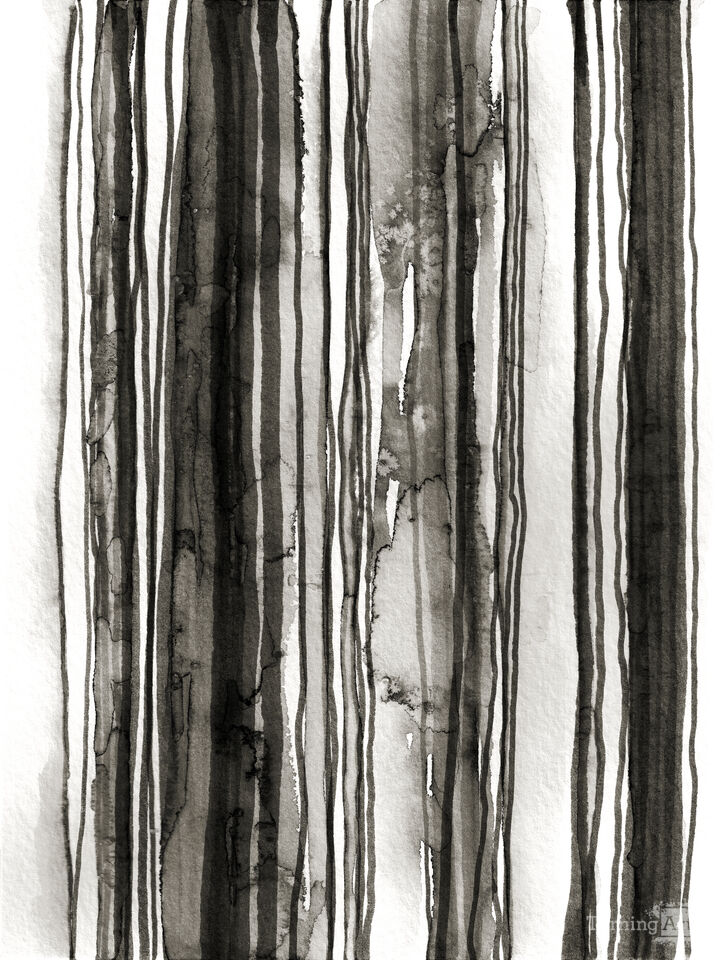 WABI SABI 1/3 SEPIA NEUTRAL GREYSCALE - WATERCOLOR LINES