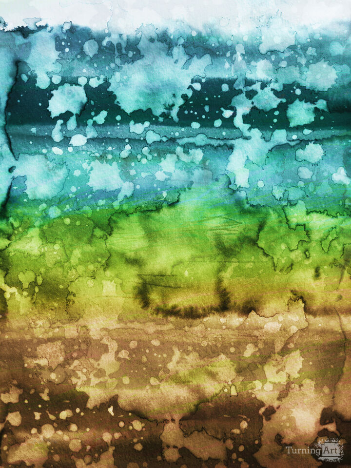 CALIFORNIA SURF 1 - COLORFUL WATERCOLOR ABSTRACT 