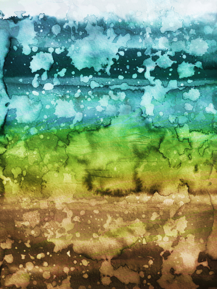 CALIFORNIA SURF 1 - COLORFUL WATERCOLOR ABSTRACT 
