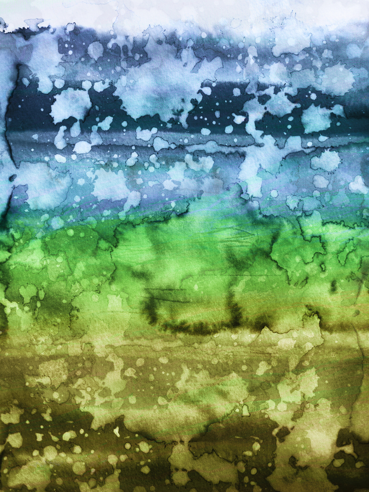 CALIFORNIA SURF 5 - COLORFUL WATERCOLOR ABSTRACT