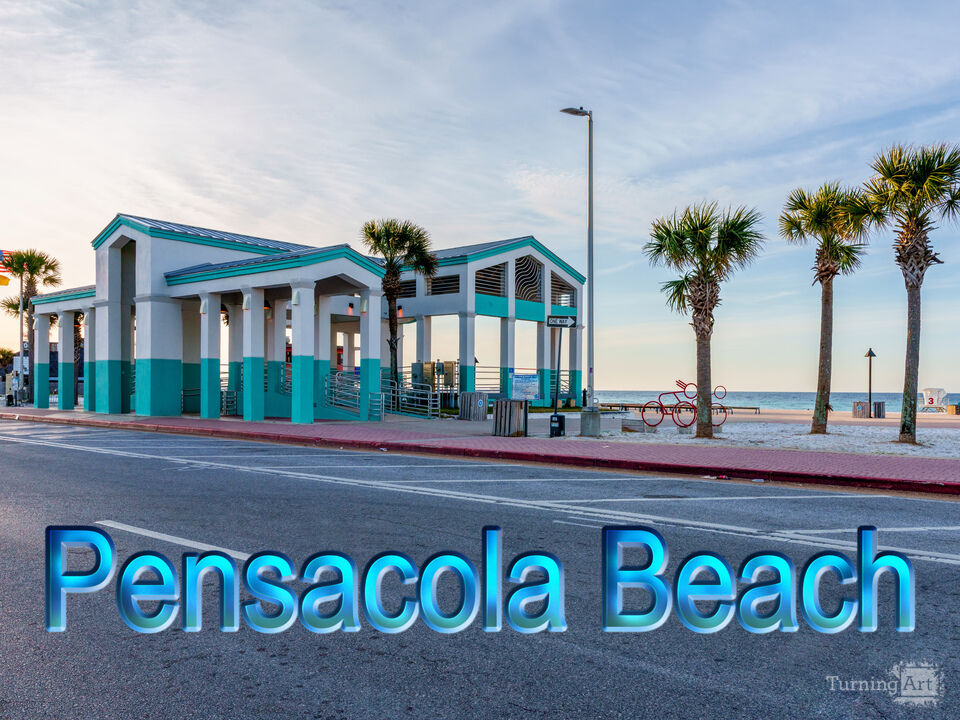 Gulfside Pavilion Pensacola Beach Dawn Text