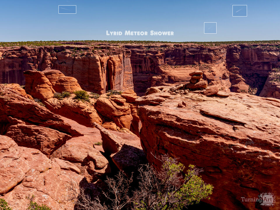 Cairn And Meteors Canyon de Chelly Collage