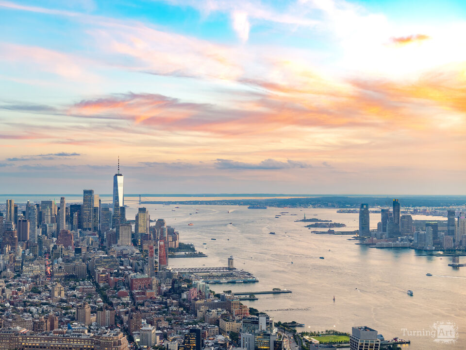 Aerial view of downtown Manhattan