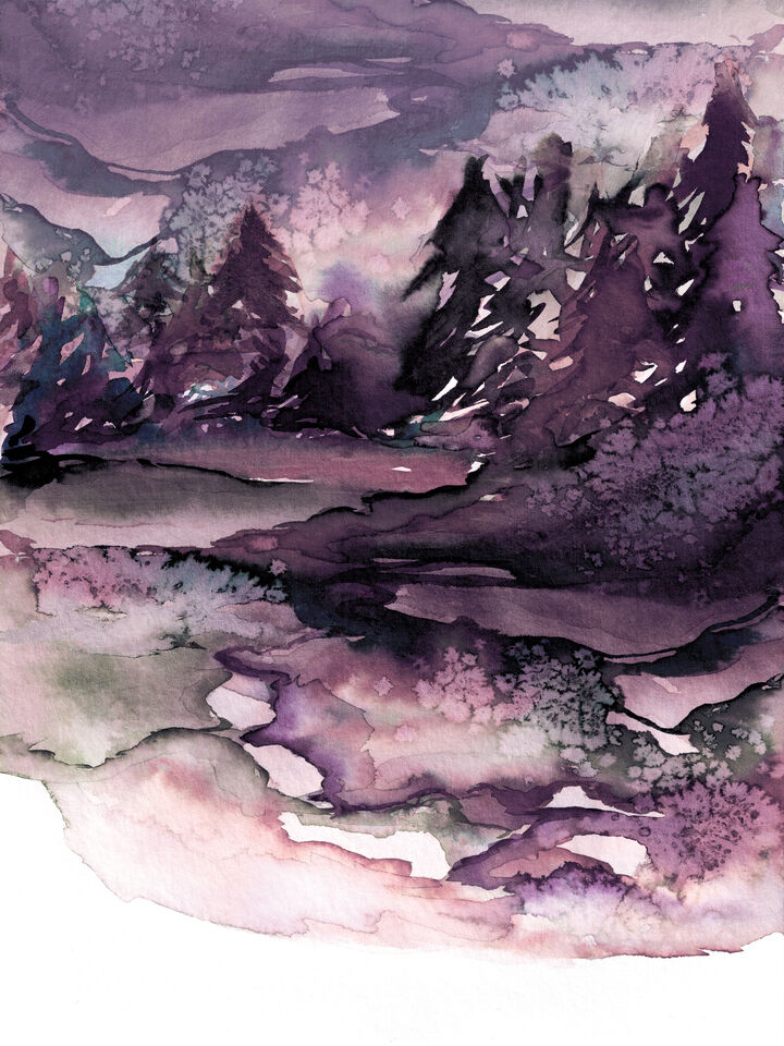 NEVER LEAVE THE PATH 6 - ABSTRACT FOREST WATERCOLOR PAINTING