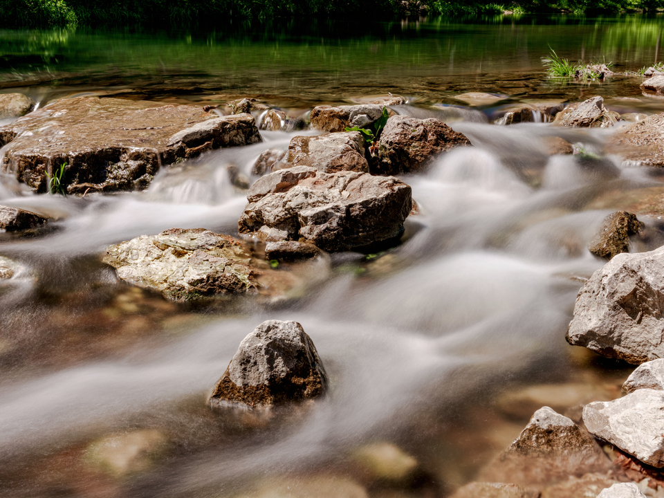 Tranquil Flowing Cascades Roaring River