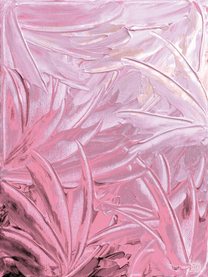 WATER FLOWERS 2 PASTEL ROSE PINK - ABSTRACT PAINTING