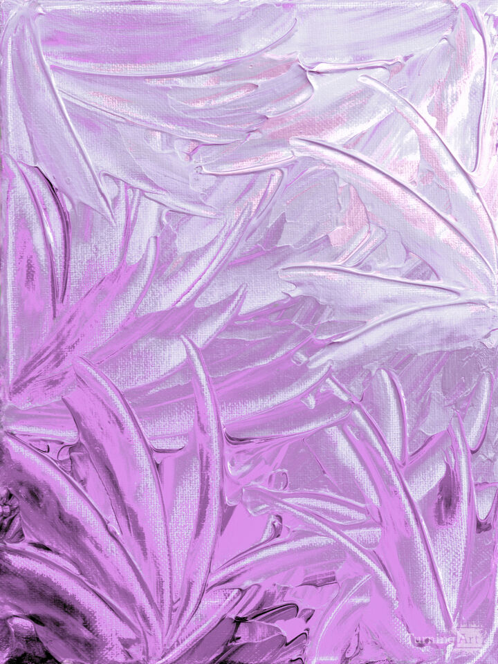 WATER FLOWERS 3 LAVENDER PURPLE - ABSTRACT PAINTING