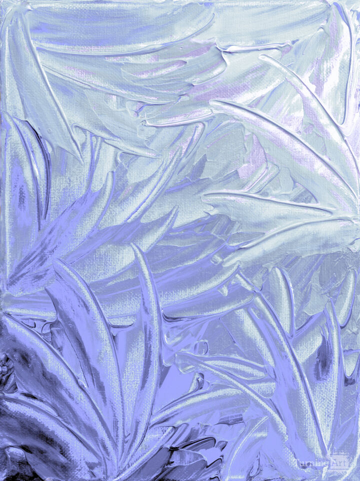 WATER FLOWERS 4 PERIWINKLE PURPLE - ABSTRACT PAINTING