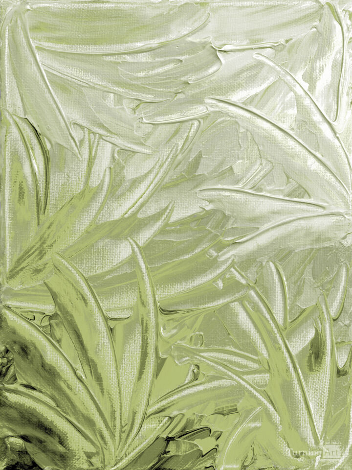 WATER FLOWERS 7 PASTEL ACID GREEN - ABSTRACT PAINTING