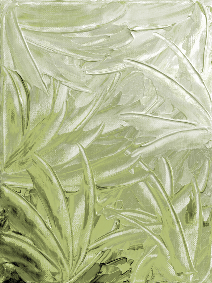 WATER FLOWERS 7 PASTEL ACID GREEN - ABSTRACT PAINTING