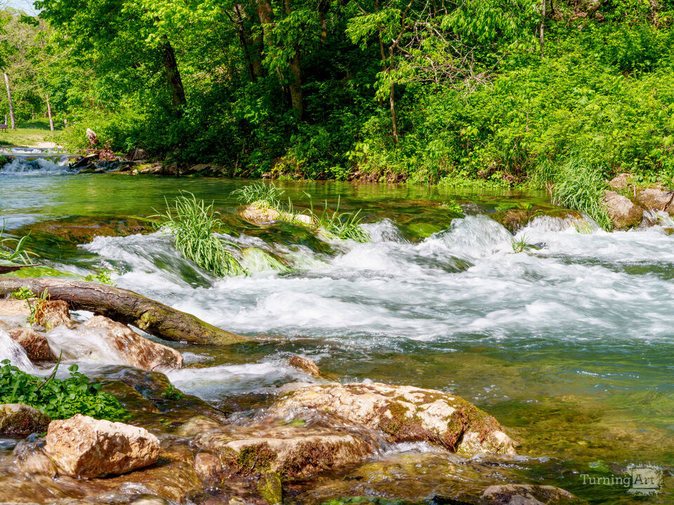 White Cascades Along Roaring River
