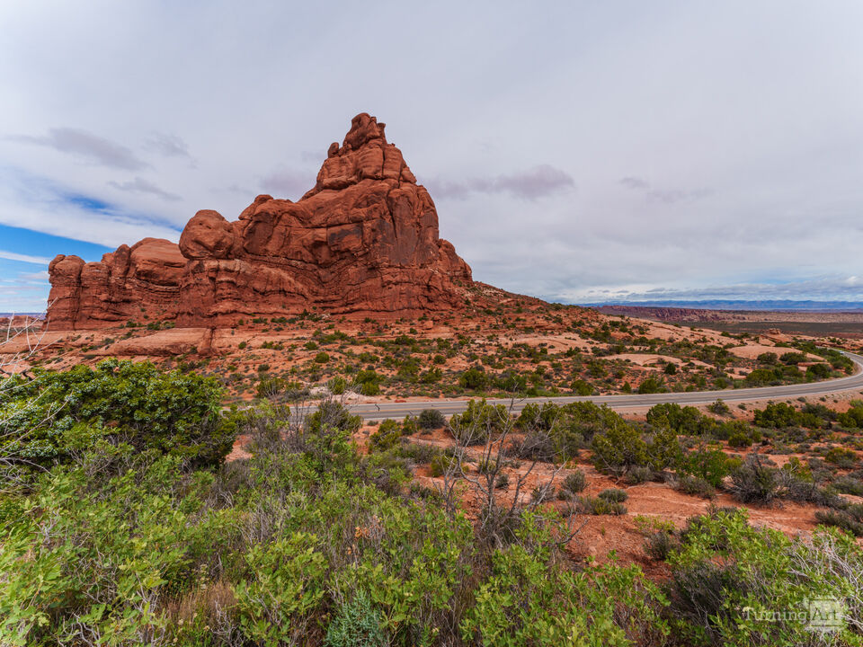 Arches Drive Around A Rock Formation