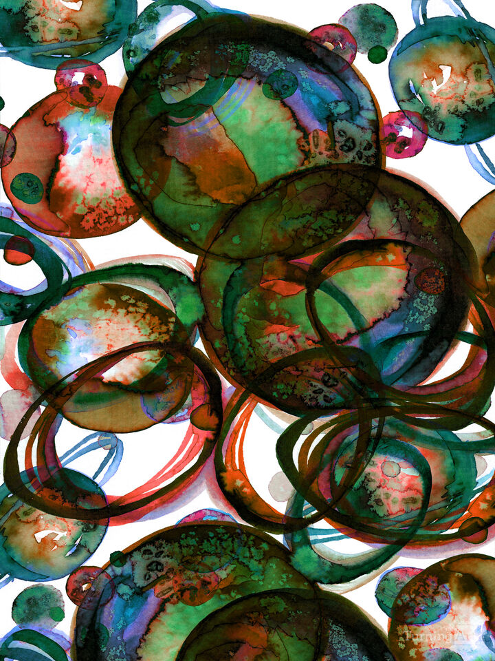 WORLDS COLLIDE 2 - ABSTRACT COLORFUL SHAPES PAINTING