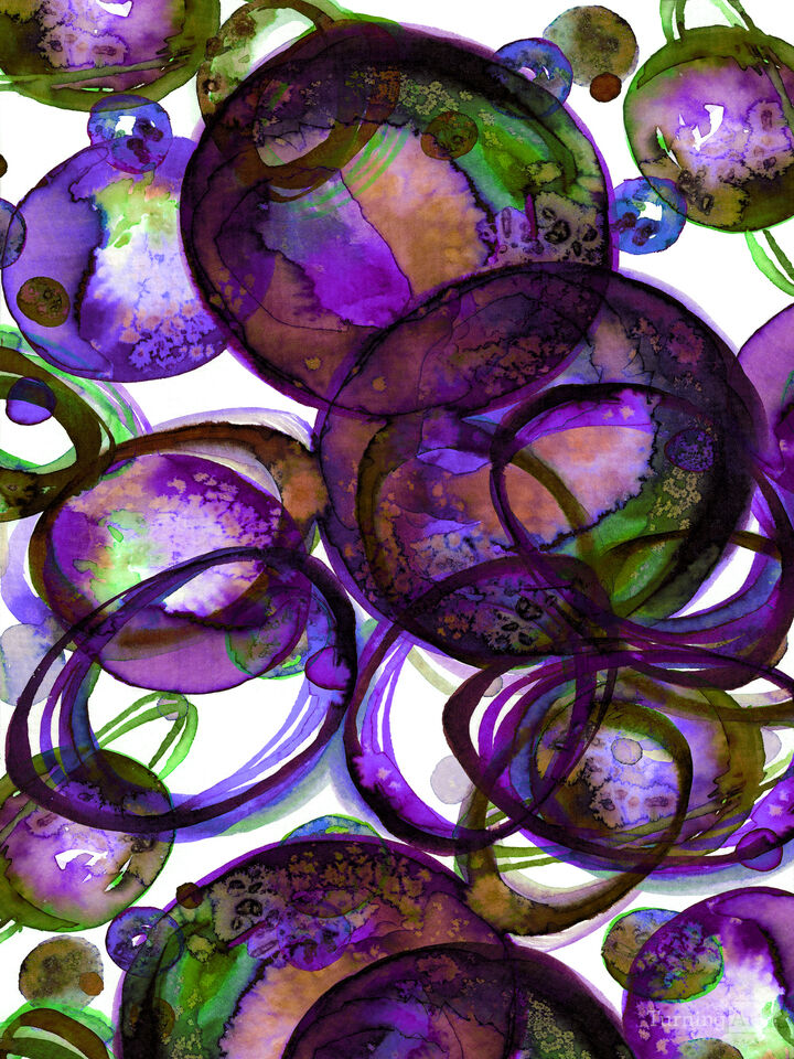 WORLDS COLLIDE 3 - ABSTRACT COLORFUL SHAPES PAINTING