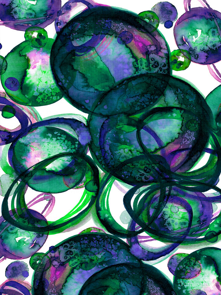 WORLDS COLLIDE 4 - ABSTRACT COLORFUL SHAPES PAINTING