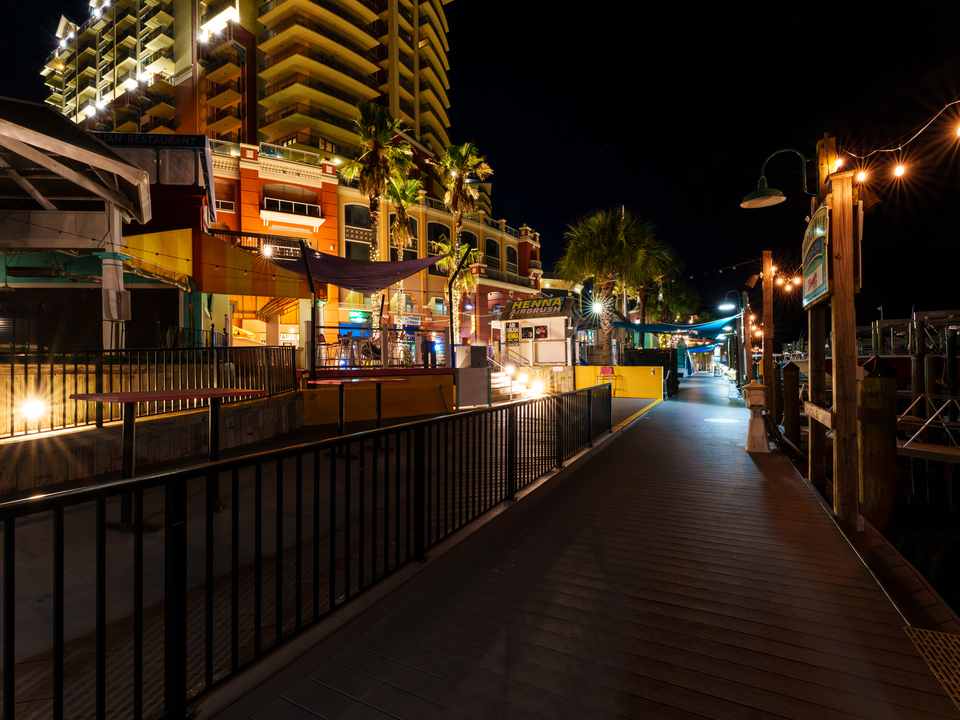 Destin Harbor Lights After Dark