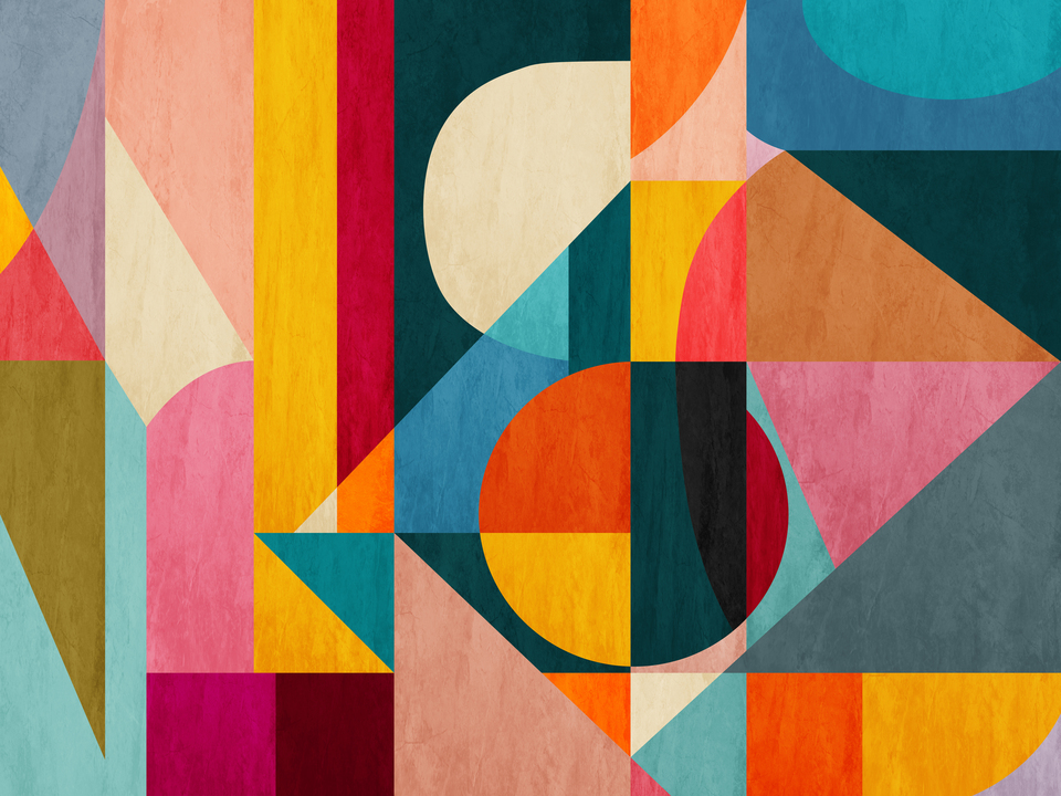 Vibrant Mid Century Modern Geometry