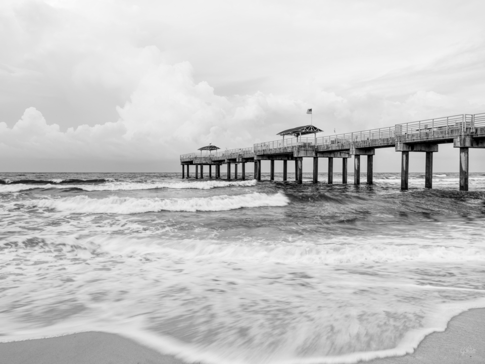 Gulf Morning Tide At Orange Beach Grayscale